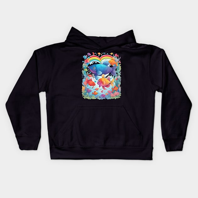 Aquarium Fish Kids Hoodie by animegirlnft